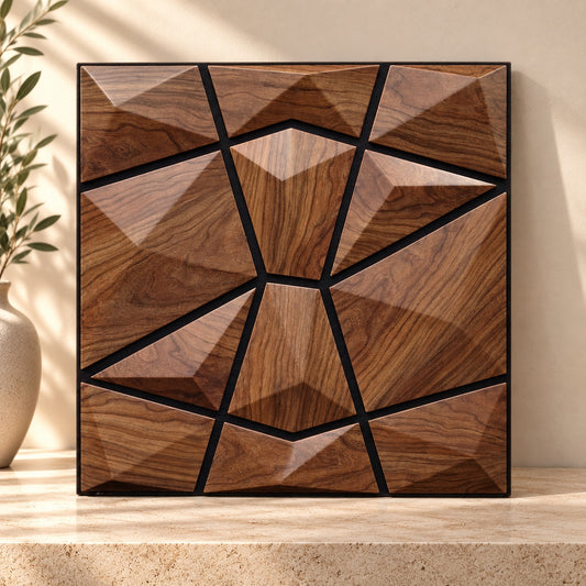 3D Wandpaneel Holzoptik – Geometrisches Design für dein Zuhause