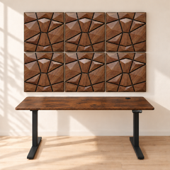 KI-Visualisierung: AURVEX Homeoffice-Bundle mit 6 Paneelen in Dark Oak und 160-cm-Schreibtisch, Gestell Schwarz