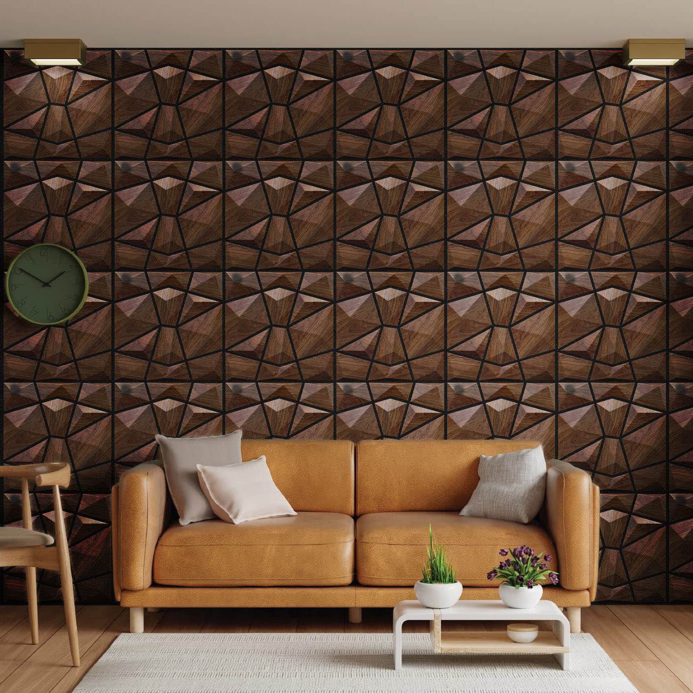 Aurvex 3D Wandpaneel geometrisches Design – Wohnzimmer 
Wandgestaltung