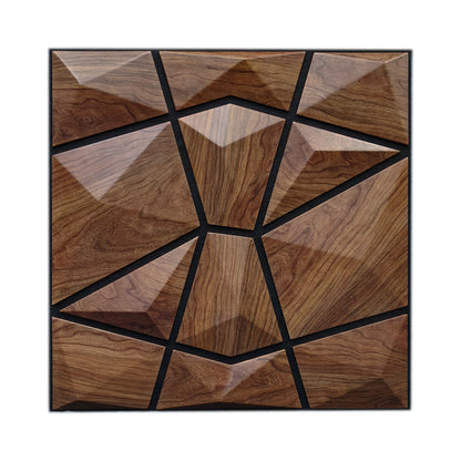  Aurvex 3D Wandpaneel Dark Oak – geometrische Holzoptik Nahaufnahme
